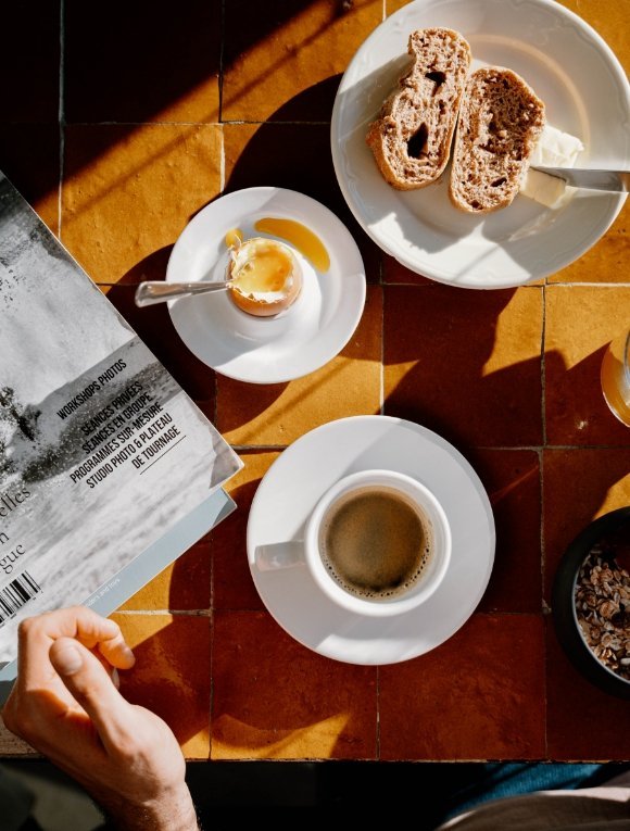 At the hotel restaurant